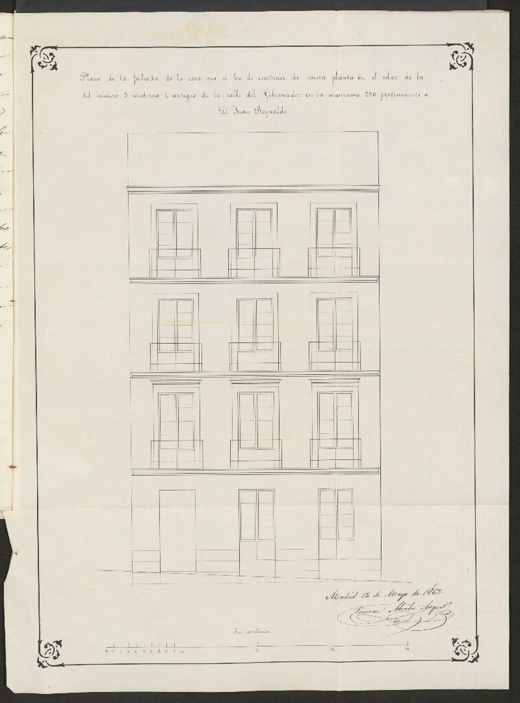 Miniatura de D. Juan Reynaldo, para construir de nueva planta, su casa calle del Gobernador, nº 5, manzana 250.