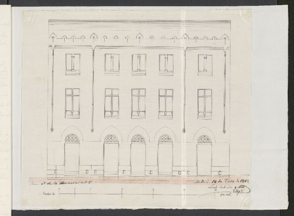 Miniatura de D. Francisco González, para construir de nueva planta la casa de su propiedad, sita en la calle de la Morería, nº 5 moderno.