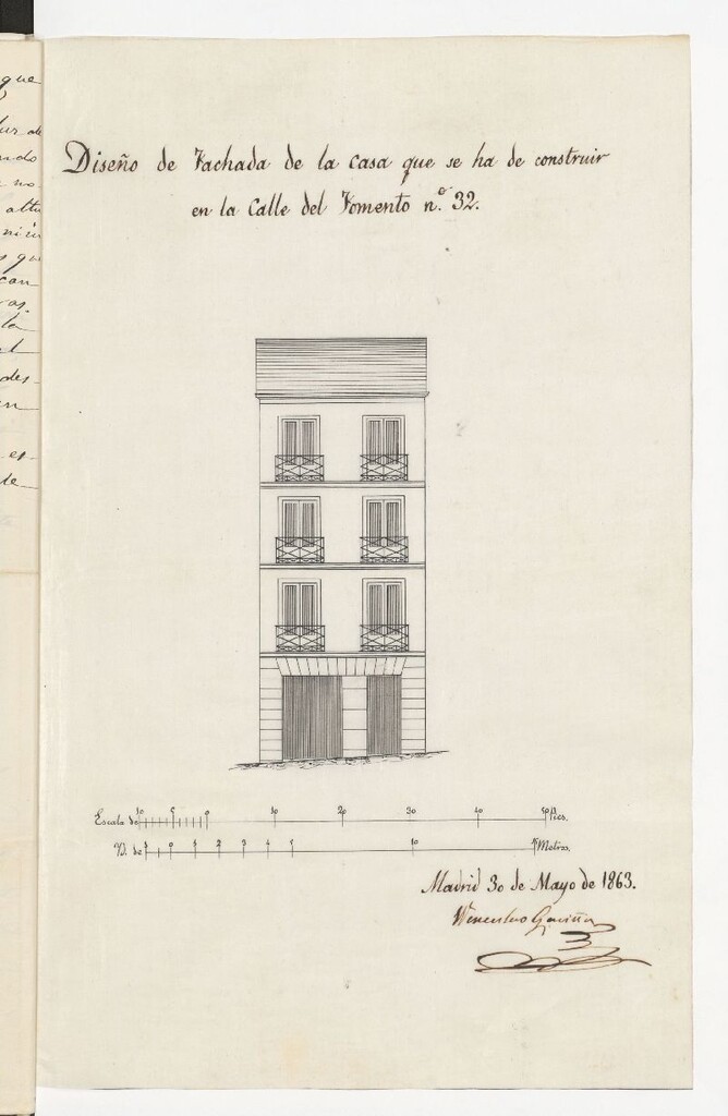 Miniatura de D. Julián López  y Tejada, a nombre de D. Manuel Paternina y Arias, para construir de nueva planta la casa de la propiedad de éste, calle del Fomento, nº 32, manzana 551.