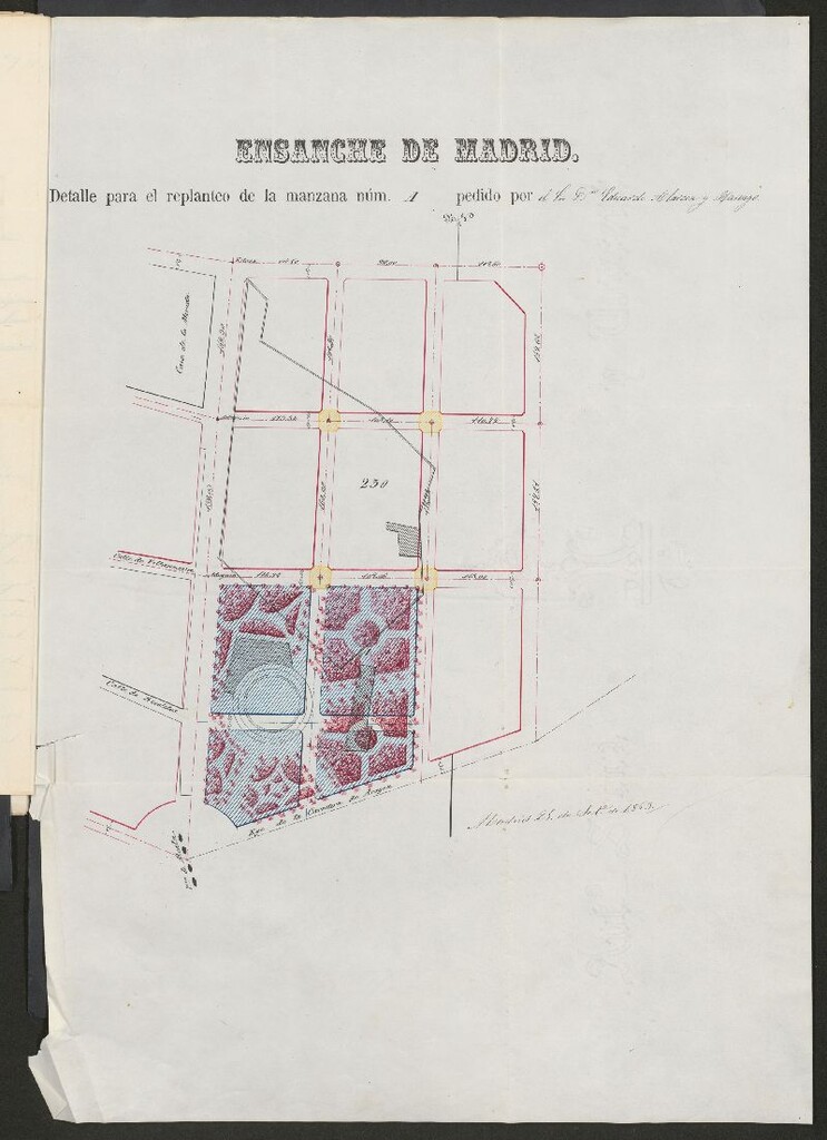 Miniatura de D. Eduardo Alarcón y Marengo, expediente instruido en solicitud de licencia para edificar en la manzana 230.