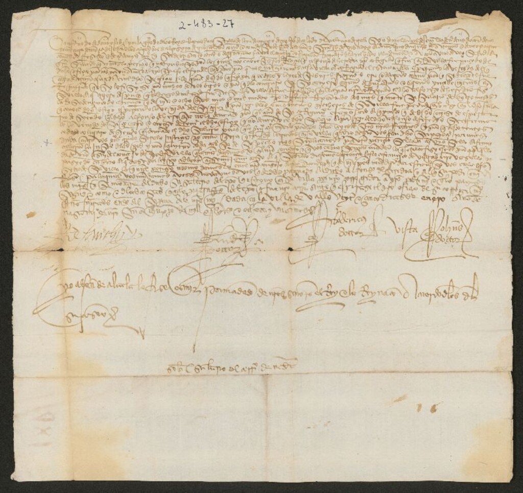 Miniatura de Provisión del Consejo ordenando al Concejo de Madrid  pague al corregidor saliente Alonso de Heredia los días que permaneció en la Villa, acabado su mandato, en espera de Rodrigo de Mercado, su sucesor
