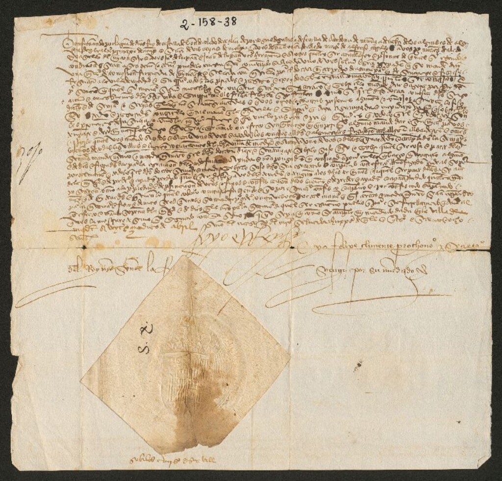 Miniatura de Provisión del Rey Católico dirigida a doña Leonor de Toledo, mujer de Alonso Carrillo, Pedro Núñez de Toledo, Juan de Luxan y a los concejos comarcanos de Madrid, ordenándoles prestar toda la ayuda posible al doctor Azamar, juez de términos y someterse a sus sentencias sobre restitución de lo tomado a la Villa de Madrid