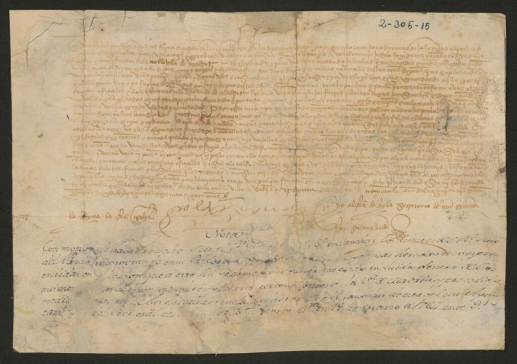 Miniatura de Provisión de la Reina doña Isabel confirmando a la Villa de Madrid sus fueros, buenos usos, privilegios e inmunidades. Incluye diligencia sobre existencia de propiedades de Madrid en el Real Sitio del Pardo 15 de mayo de 1764.