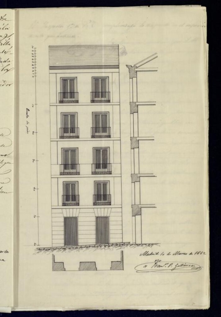 Miniatura de D. Joaquín Travesero, como apoderado de los Sres. Isla, en solicitud de licencia para construir de nueva planta la casa calle de las Beatas nº 18.