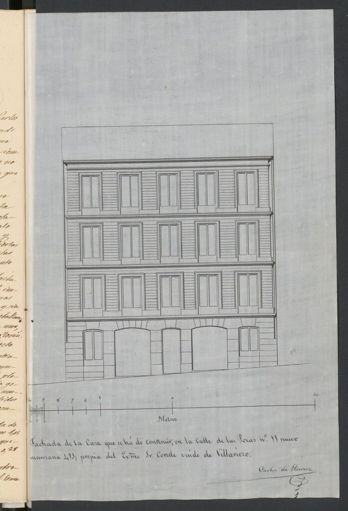 Miniatura de D. Francisco María de Cortázar, en concepto de Apoderado del Excmo. Sr. Conde viudo de Villariezo, para construir de nueva planta la casa de la propiedad de éste. sita en la calle de las Pozas nº 15, manzana 491.
