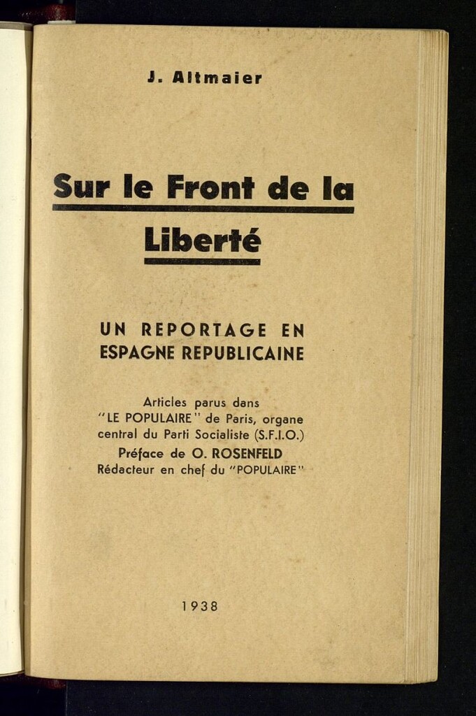 Miniatura de Sur le front de la liberté : un reportage en Espagne republicaine