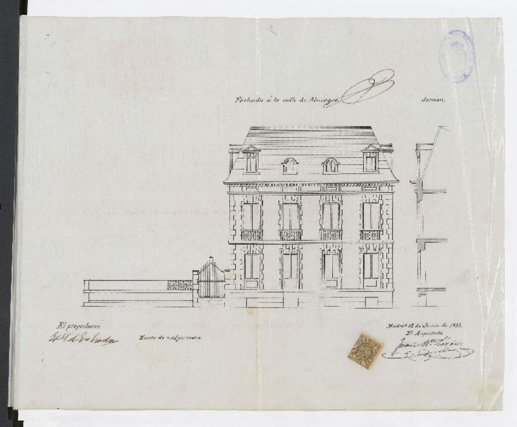 Miniatura de Expediente incoado por D. Juan Bautista Lázaro para construir una casa en un solar sito en la manzana 187 de la cale de Almagro y tira de cuerdas