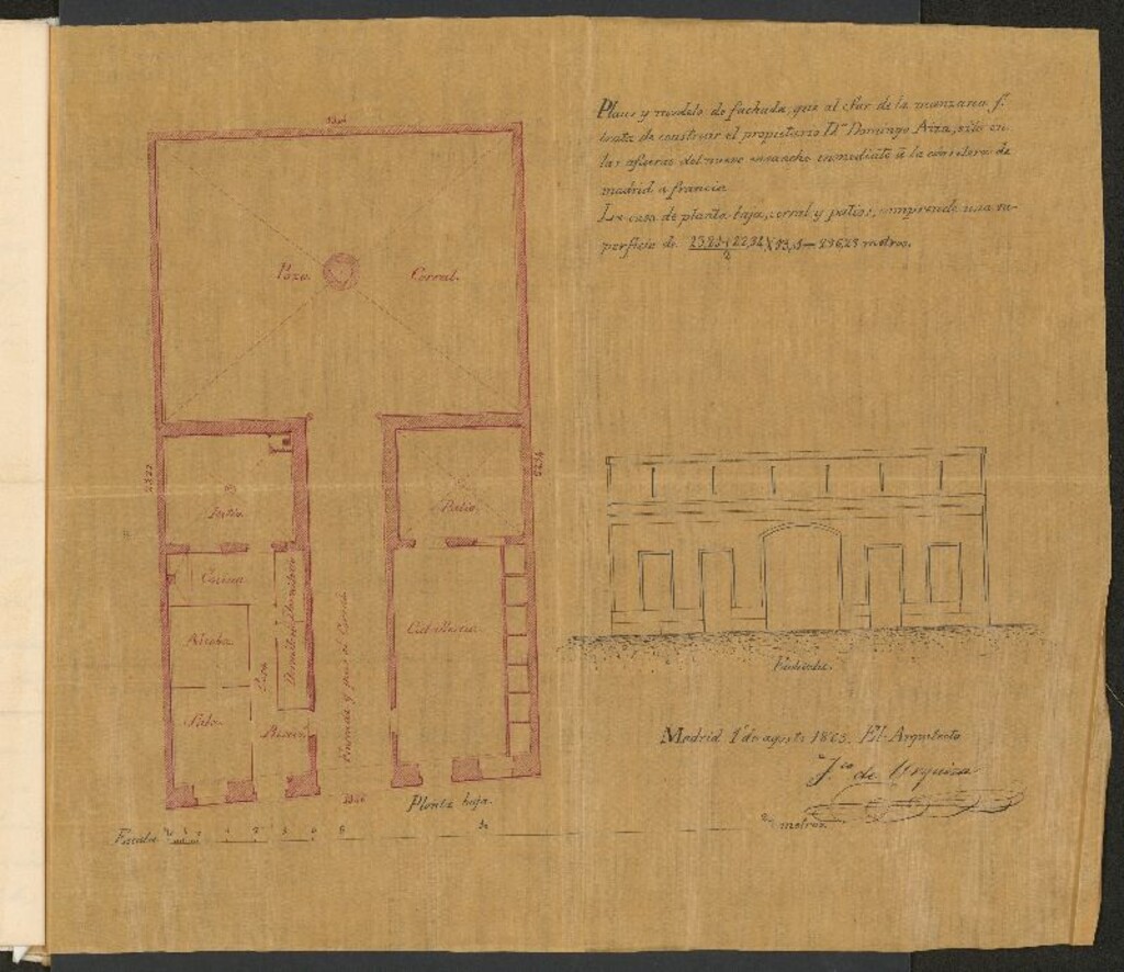 Miniatura de D. Domingo Ariza, sobre licencia para edificar en terreno fuera de la zona del ensanche.