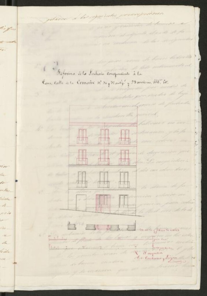 Miniatura de D. Pedro Gómez, en solicitud de licencia para aumentar un segundo y tercer piso, y hacer otras varias obras, en la casa de su propiedad, calle de la Comadre nº 29.