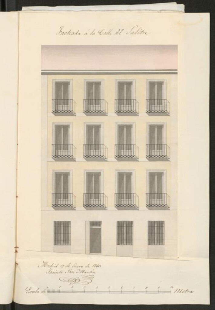 Miniatura de D. José Fernández Getino, dueño de la casa calle de S. Cosme nº 6, con accesorias a la del Salitre nº 7, en solicitud de licencia para construir de nueva planta la mitad derecha, finca por la calle del Salitre y levantar un piso por la de S. Cosme.