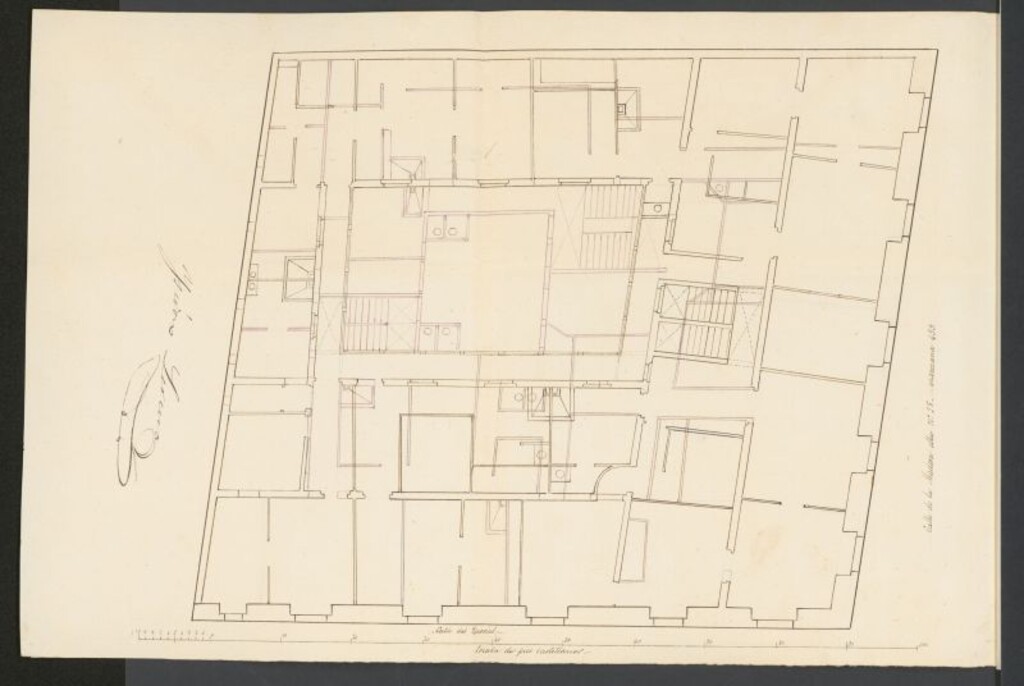 Miniatura de D. Manuel Montanet, dueño de la casa nº 28 de la calle de Madera, con vuelta a la del Escorial nº 13, manzana 459, para aumentar un piso 3º sobre los que actualmente tiene, y reformar los huecos de la fachada.