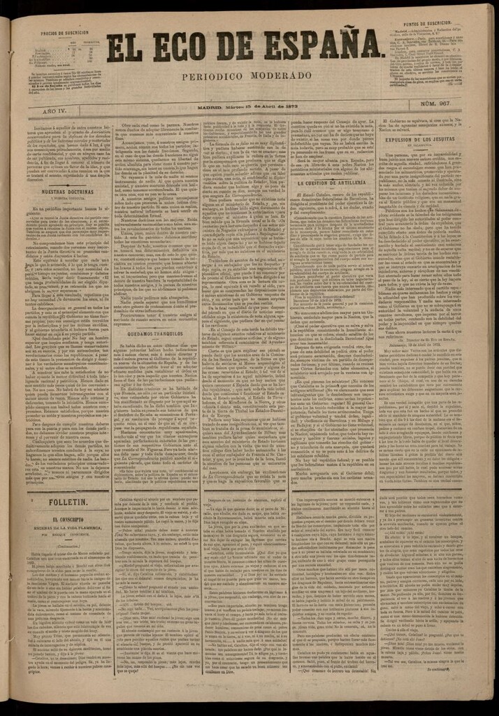 Miniatura de El Eco de España del 15 de abril de 1873