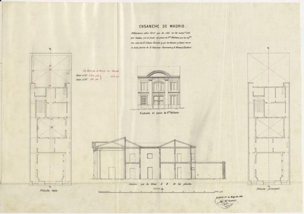 Miniatura de D. José Pagniuci y Barata, expediente instruido en solicitud de licencia para edificar en la manzana 138.