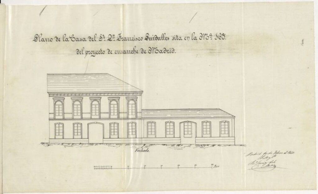 Miniatura de D. Francisco Puidullés, expediente instruido en solicitud de licencia para edificar en la manzana 163.