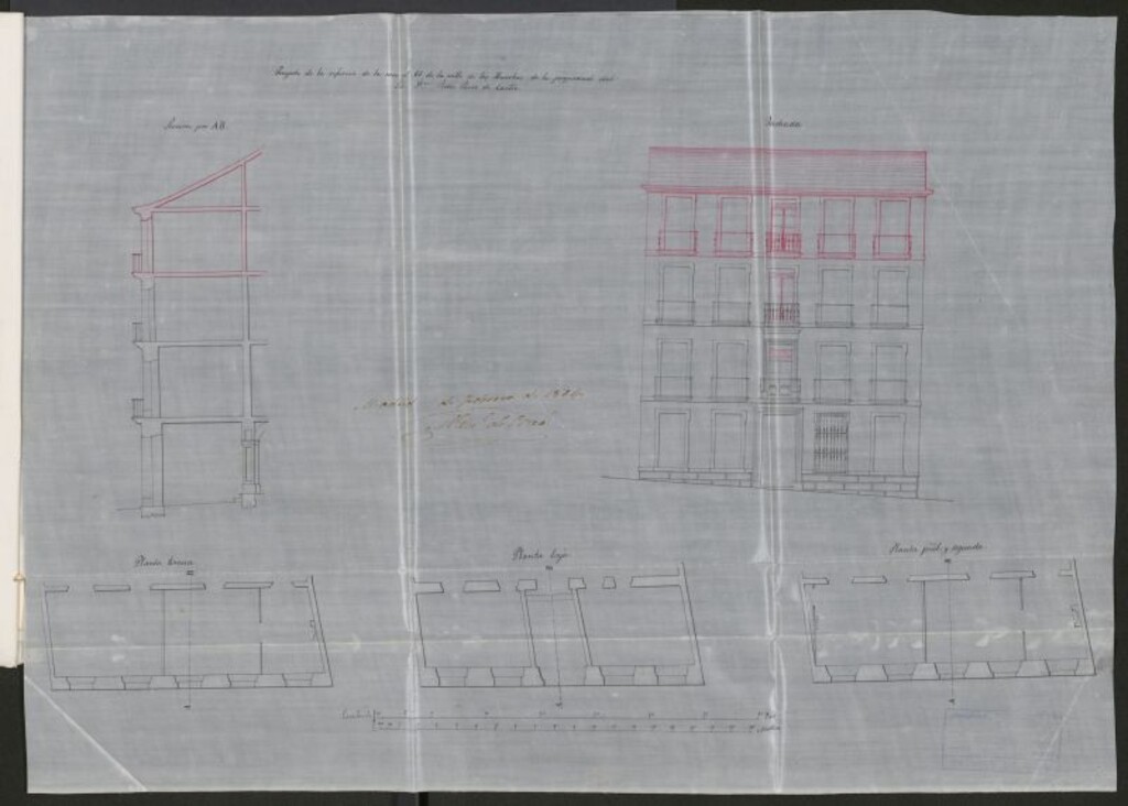 Miniatura de D. Pedro Pérez de Castro, dueño de la casa nº 61 de la calle de las Huertas, en solicitud de licencia para construir un tercer piso.