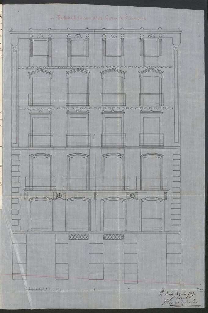 Miniatura de D. Ignacio Uzua, para construir de nueva planta la casa nº 49, de la Carrera de S. Gerómino.