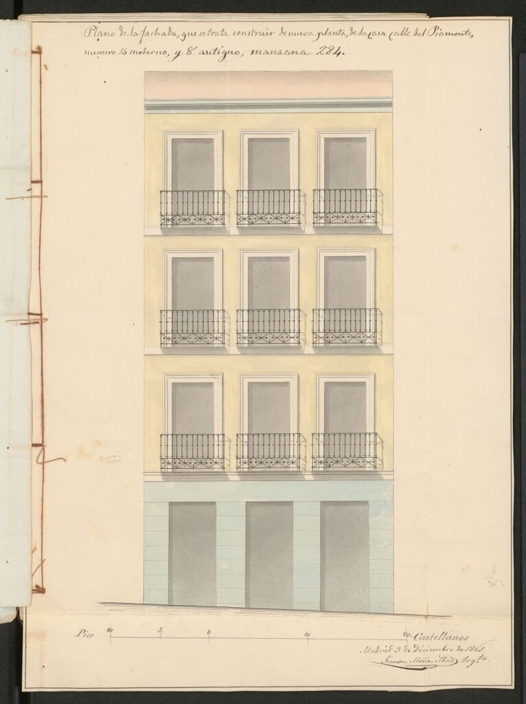 Miniatura de D. Manuel Menéndez, para construir de nueva planta en su casa calle del Piamonte nº 14.