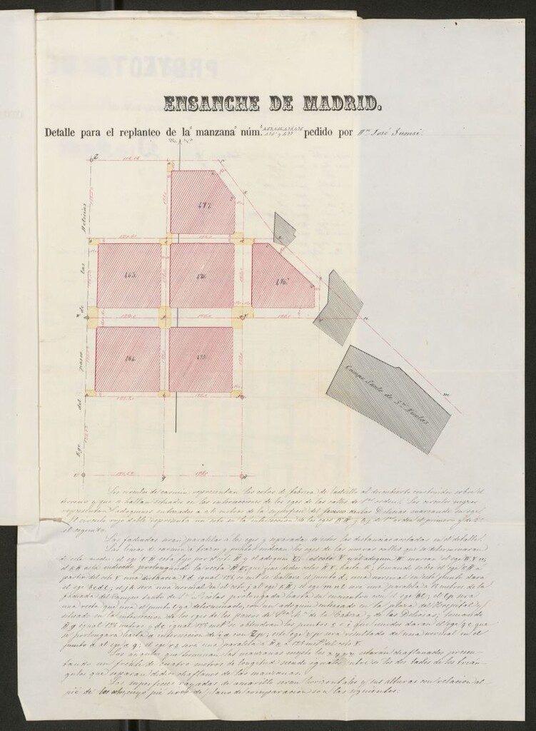 Miniatura de D. José Sunsi, expediente instruido en solicitud de licencia para edificar una casa en la manzana 476