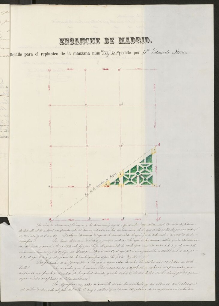 Miniatura de D. Eduardo Serna, en solicitud de licencia para edificar en la manzana 342.