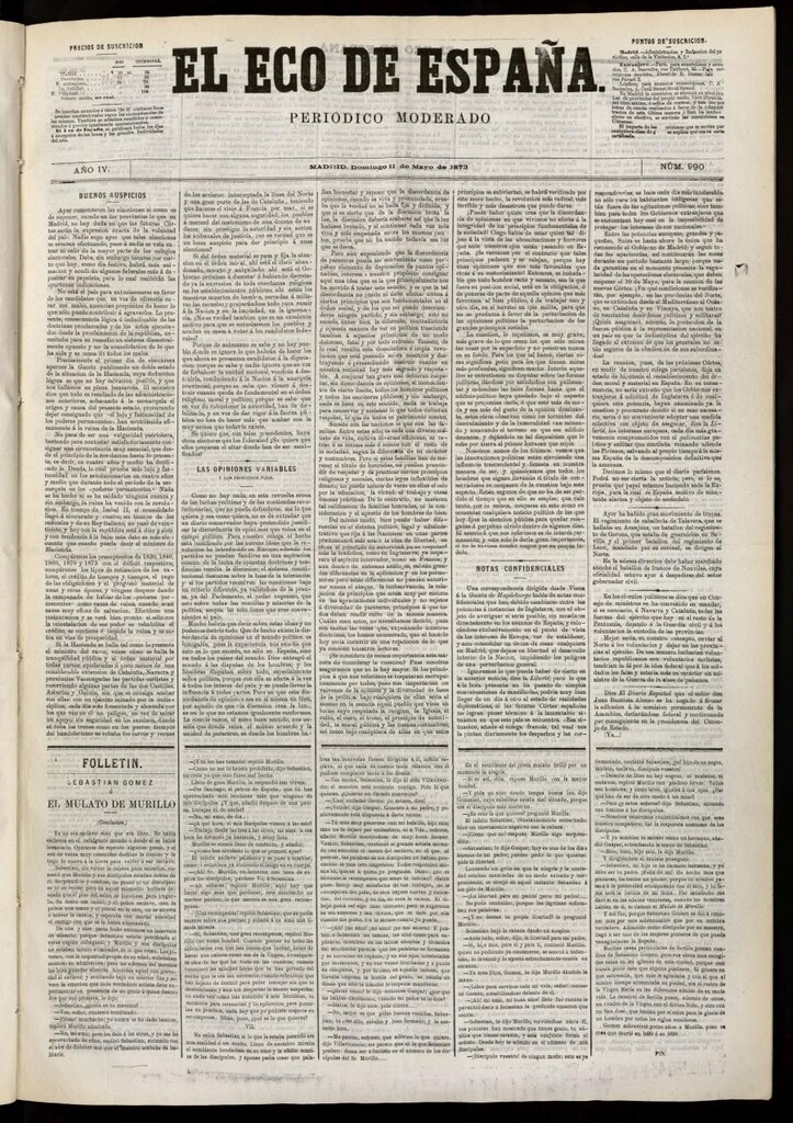 Miniatura de El Eco de España del 11 de mayo de 1873