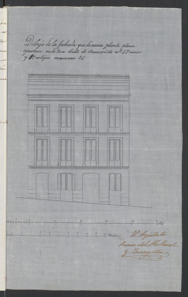 Miniatura de D. Luis Salama, en solicitud de licencia para construir de nueva planta su casa sita en la calle de Buenavista nº47.