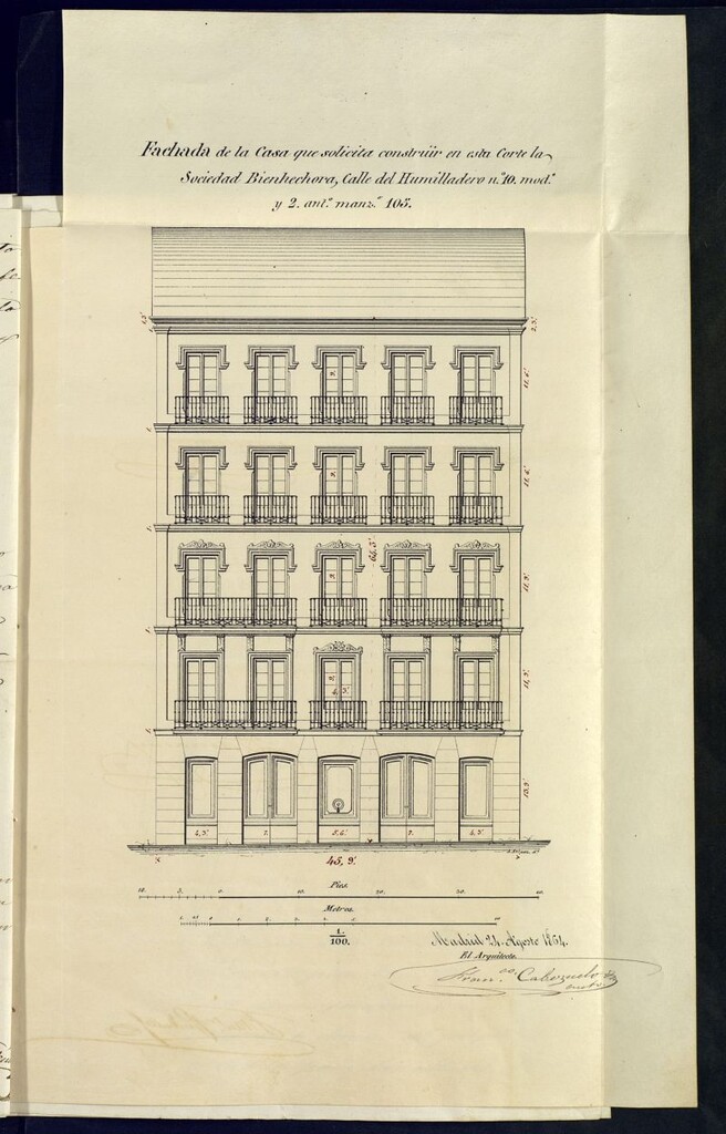 Miniatura de D. Anselmo Blaser, Director de la Sociedad la Bienhechora, en solicitud de licencia para construir la casa calle del Humilladero nº 10.