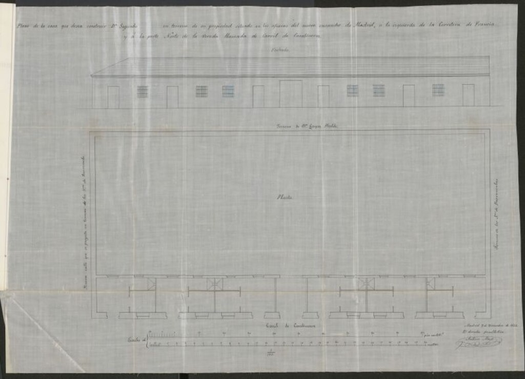 Miniatura de D. Segundo Mugarza, expediente instruido en solicitud de licencia, para edificar una casa fuera de la zona de Ensanche, Carretera de Francia.