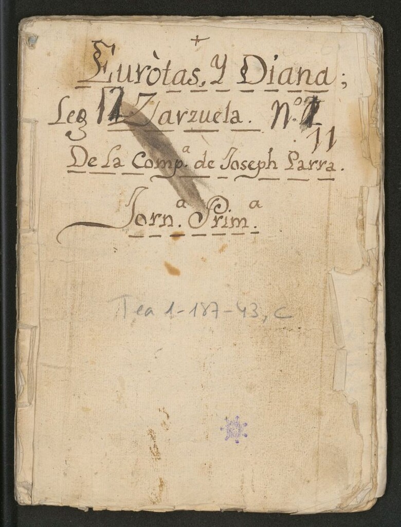Miniatura de Eurotas y Diana : Zarzuela intitulada Eurotas y Diana por otro título: Amando bien no se ofenderá un desdén