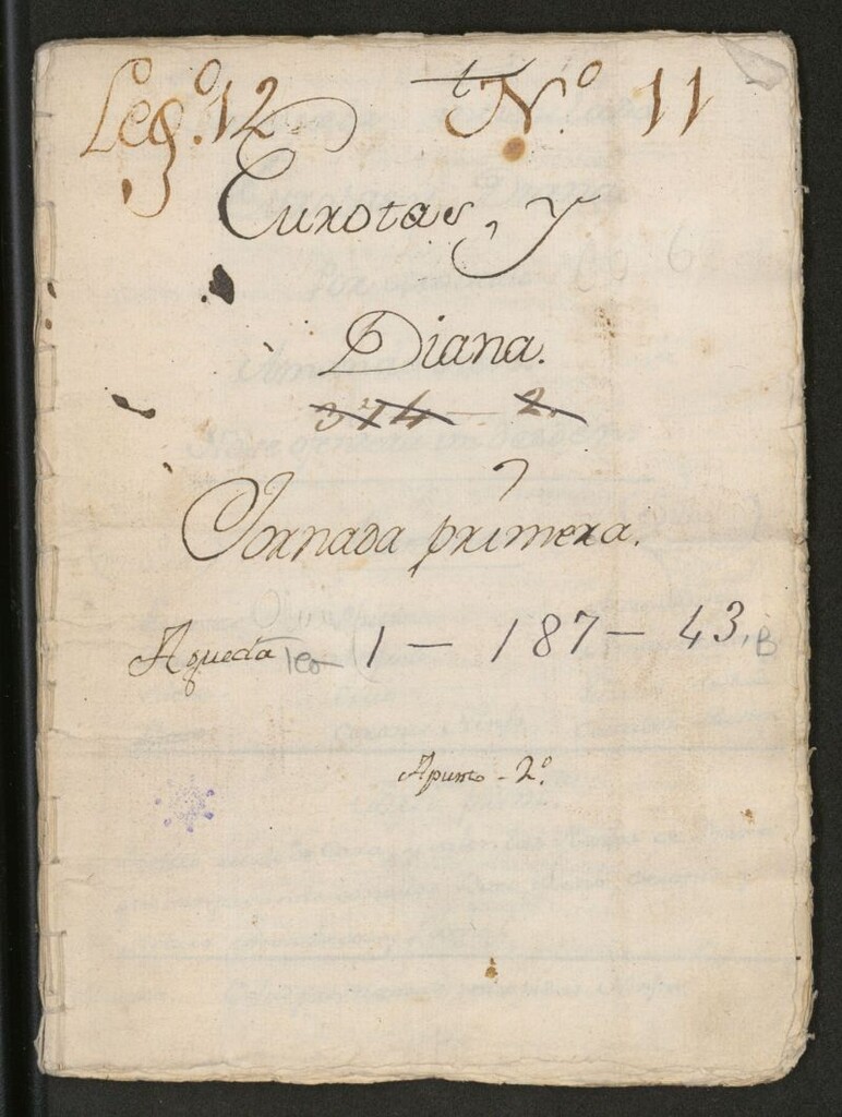 Miniatura de Eurotas y Diana [manuscrito] : Zarzuela intitulada Eurotas y Diana por otro título: Amando bien no se ofenderá un desdén