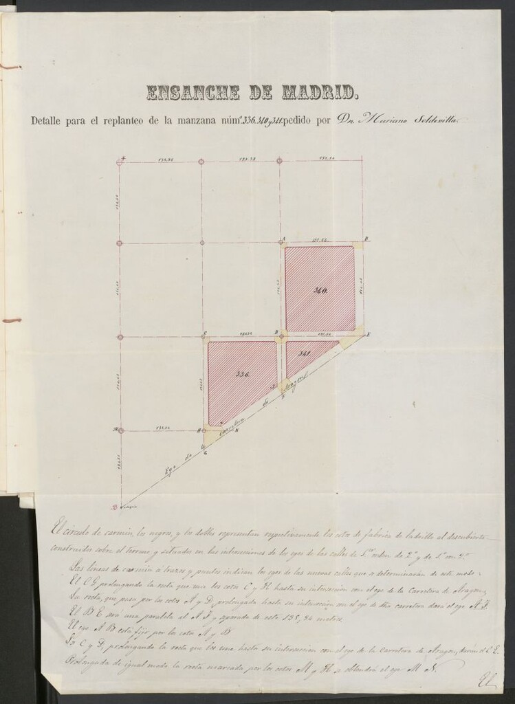 Miniatura de D. Marciano Soldevilla, como Director del Banco Peninsular Hipotecario, expediente instruido en solicitud de licencia para hacer varias casas en las manzana 336, 337 y 341.