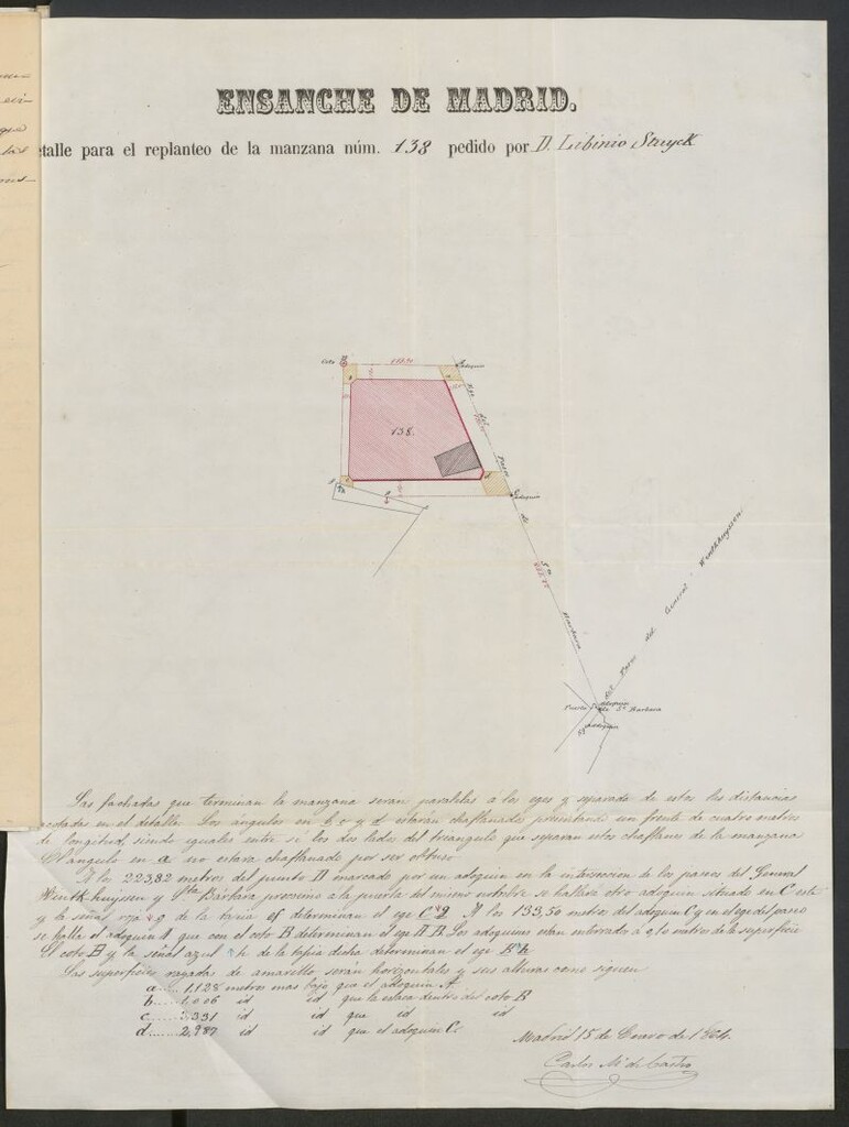 Miniatura de D. Licinio Stuyeck, expediente instruido en solicitud de licencia para edificar una casa en la manzana 138.