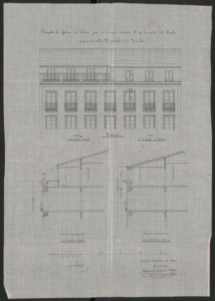 Miniatura de Apoderado el Sr. Marqués de la Torrecilla, en solicitud de licencia para aumentar las alturas de la casa de su propiedad sita en la calle del Prado nº 19.
