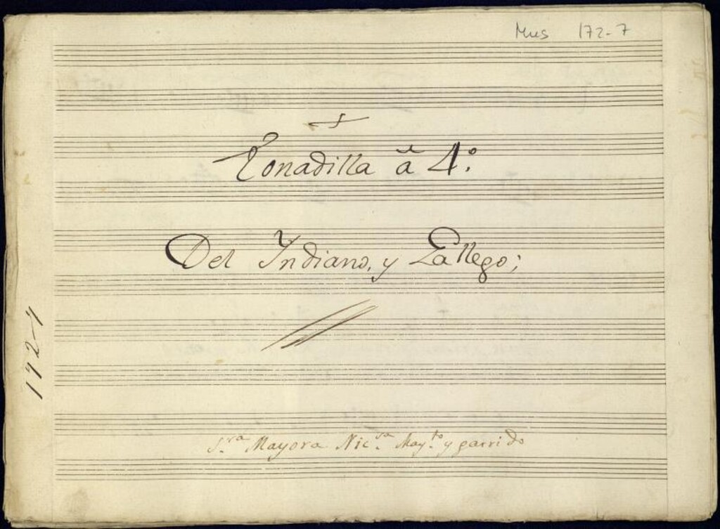 Miniatura de Tonadilla à 4º Del Yndiano, y Gallego