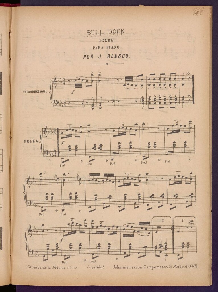 Miniatura de Bull dock: polka para piano