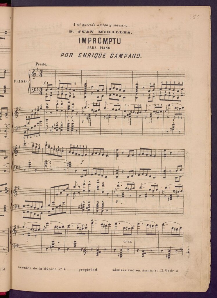 Miniatura de Impromptu para piano
