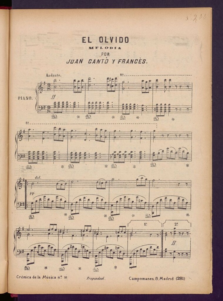 Miniatura de El olvido: melodia