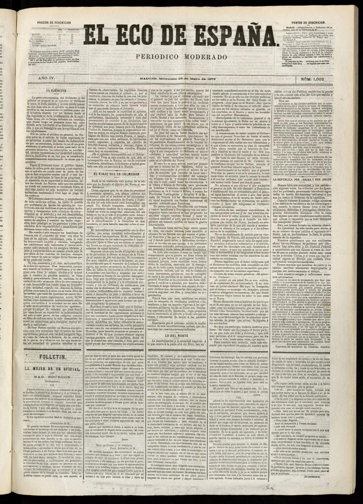 Miniatura de El Eco de España del 28 de mayo de 1873