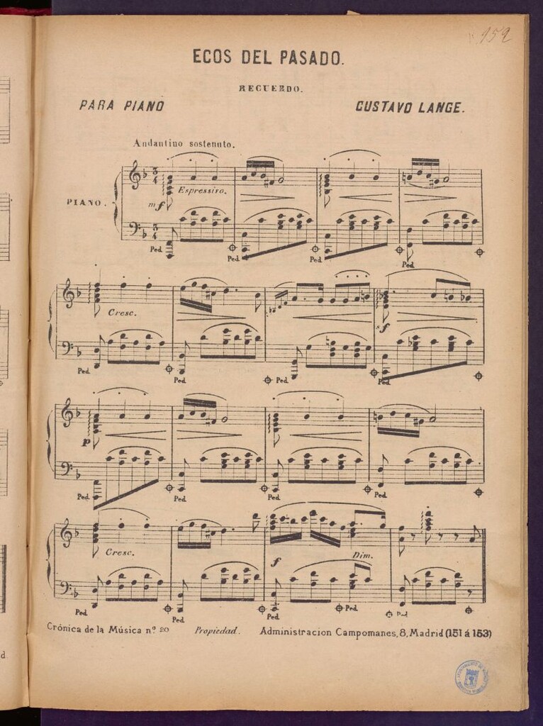 Miniatura de Ecos del pasado: recuerdo : para piano