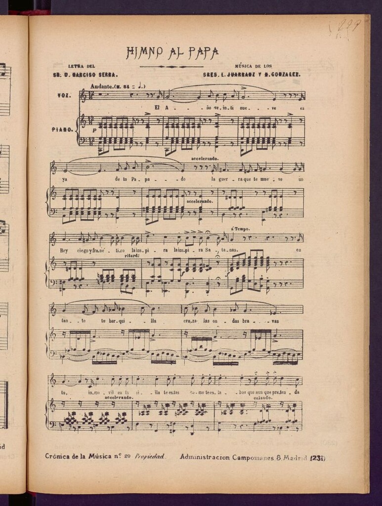 Miniatura de Himno al Papa