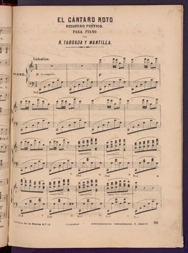 Miniatura de El cántaro roto : recuerdo poético para piano