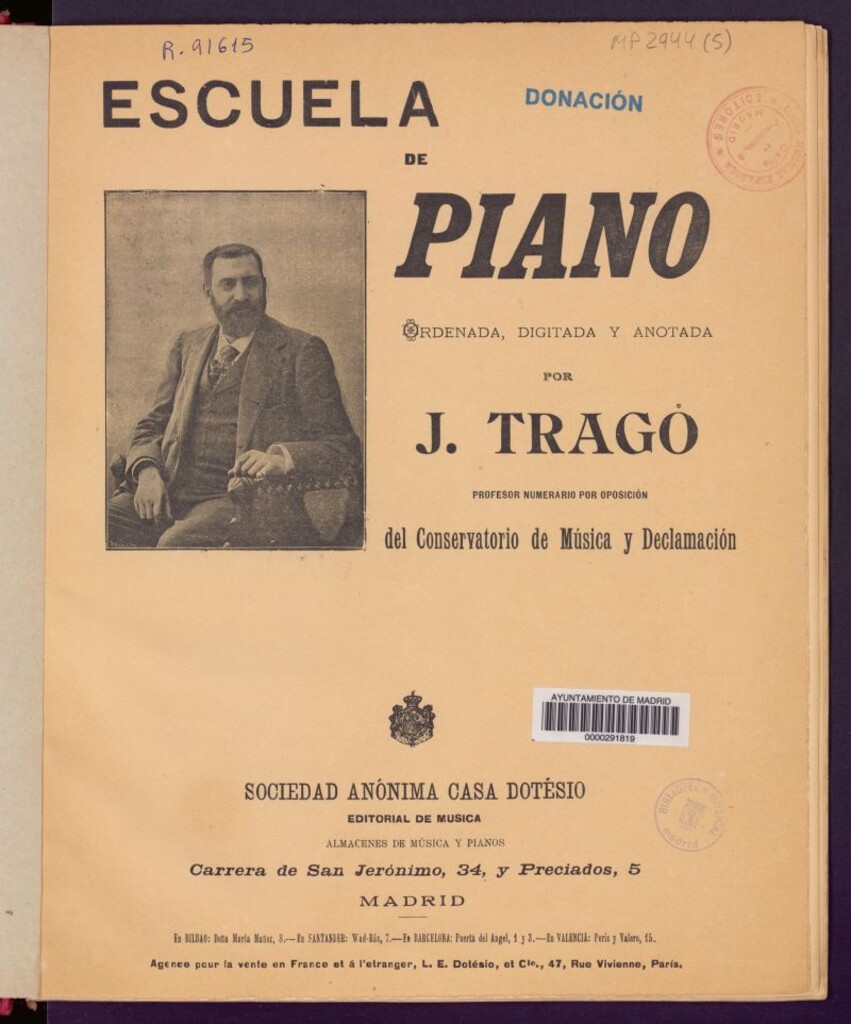 Miniatura de Escuela de piano. [Le clavecin bien temperé, v. 1