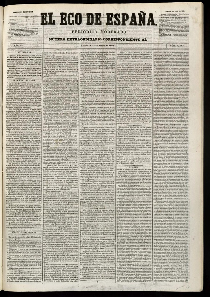 Miniatura de El Eco de España del 2 de junio de 1873