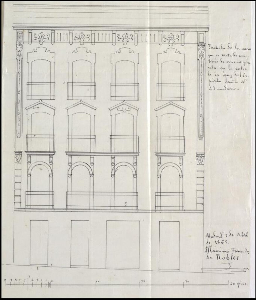 Miniatura de D. Máximo Fernández de Robles, para construir su casa calle de la Cruz del Espíritu Santo nº 47 moderno, manzana 483.