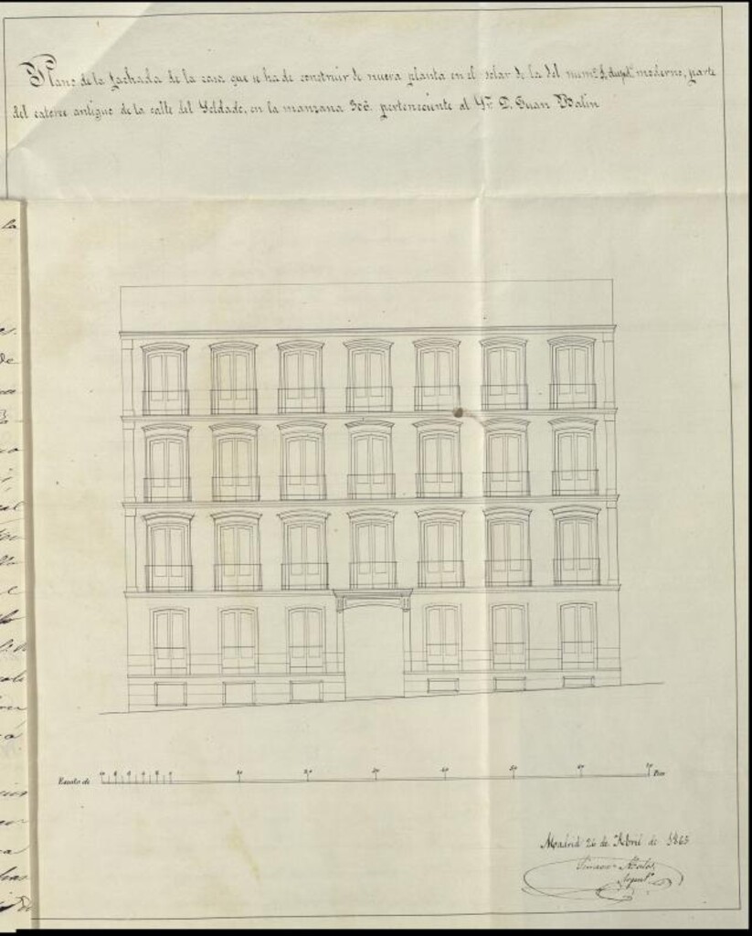 Miniatura de D. Juan Balín, nuevo dueño por compara de la casa nº 1 duplicado moderno de la calle del Soldado, a D. Pedro Cañedo, para construirla de nueva planta.