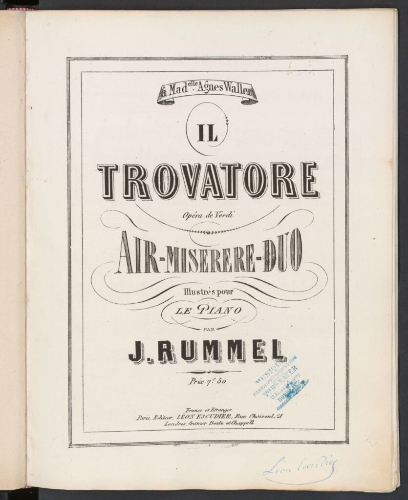 Miniatura de Il trovatore : air, miserere, dúo