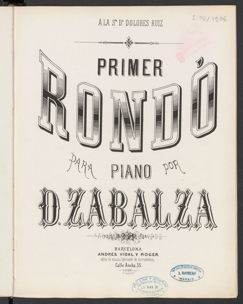 Miniatura de Primer rondó : para piano : [op.52]