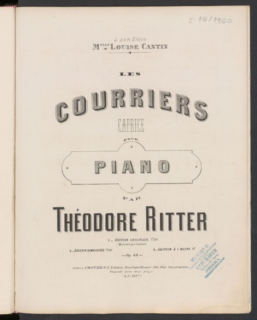 Miniatura de Les Courriers : caprice : pour piano : op.40