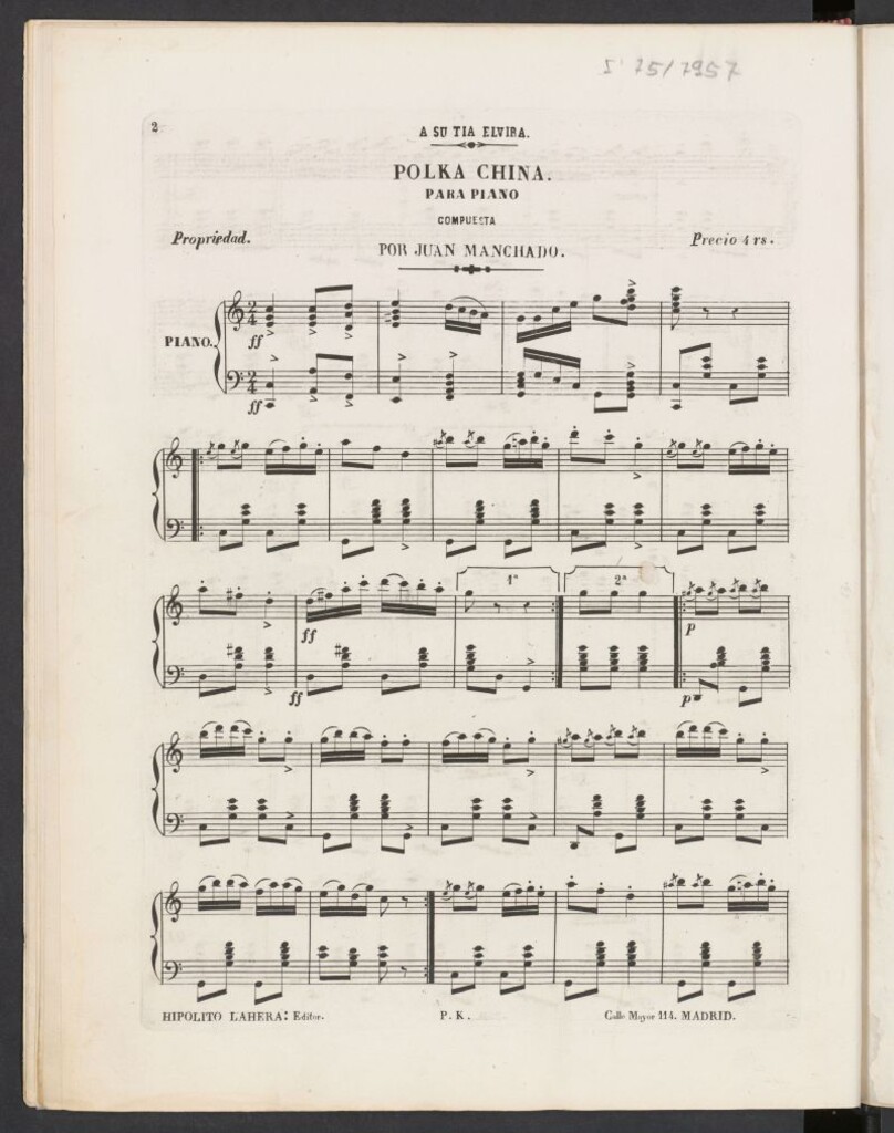 Miniatura de Polka china : para piano