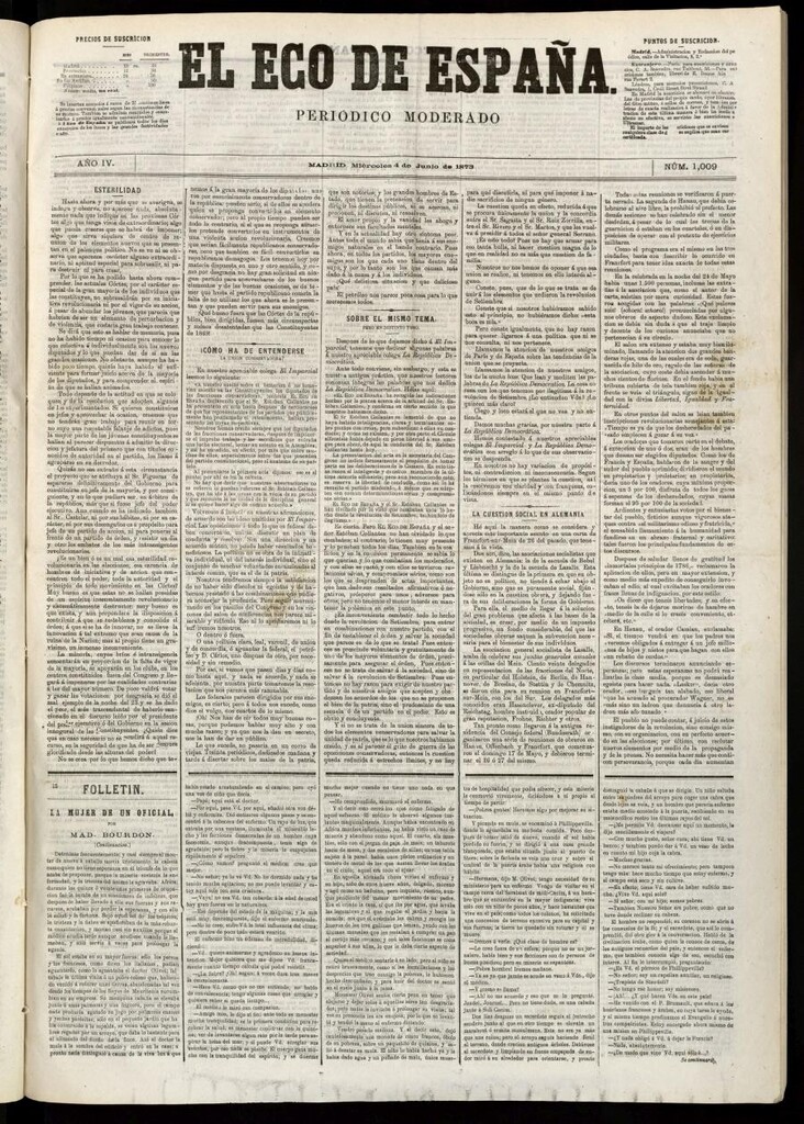Miniatura de El Eco de España del 4 de junio de 1873