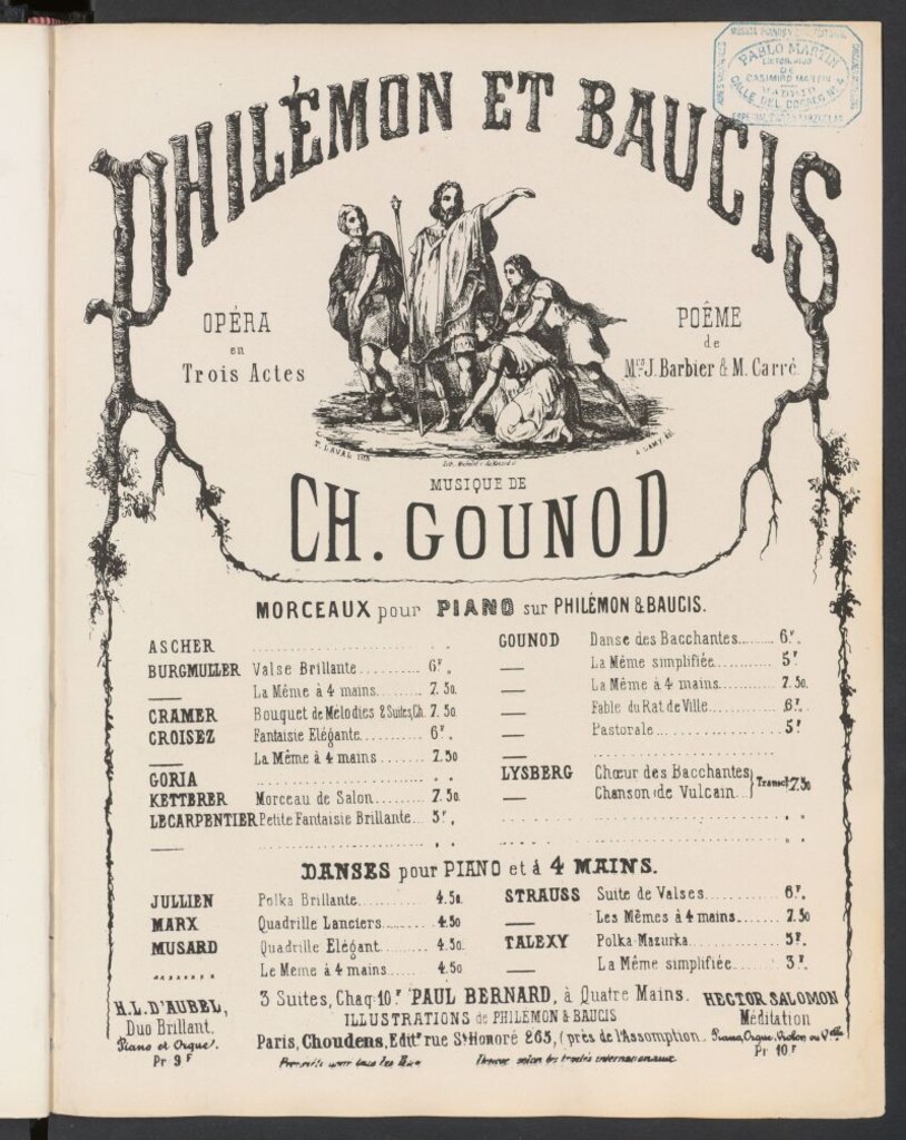 Miniatura de Philémon et Baucis : opéra comique en 3 actes. Entr´acte et danse des Bacchantes : [mourceaux pour piano (...)]